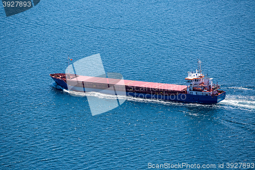 Image of Cargo Ship Sailing in the Atlantic Ocean