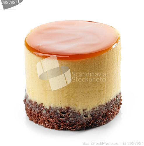 Image of chocolate biscuit and caramel cream cake