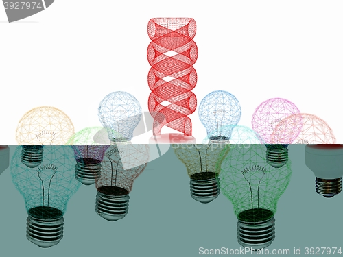 Image of energy-saving lamps. 3D illustration