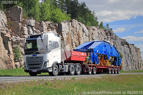 Image of Volvo FH16 750 Semi transports Shipyard Crane Component