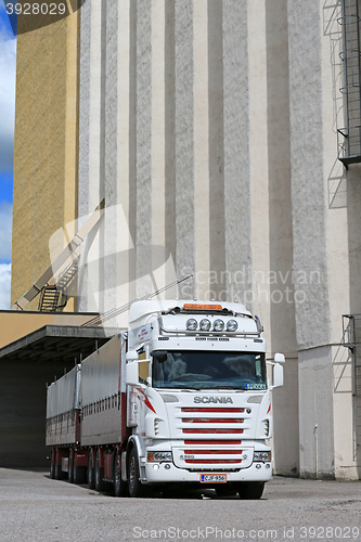 Image of Scania Truck Outside of a Granary