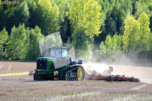 Image of John Deere 9520T Tracked Tractor on Stubble Field