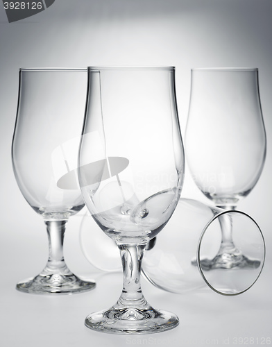 Image of new empty beer glasses