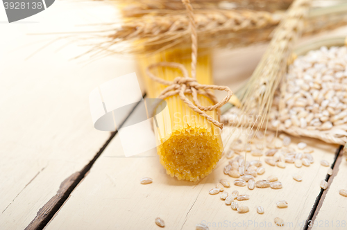 Image of organic Raw italian pasta and durum wheat 