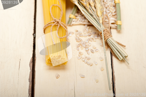 Image of organic Raw italian pasta and durum wheat 