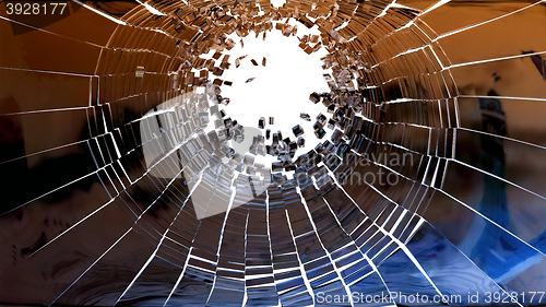 Image of Crime scene: Pieces of Broken mirror glass 