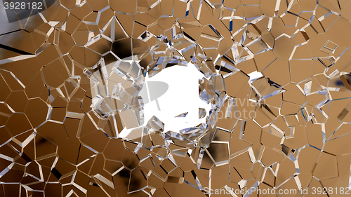 Image of Broken shattered glass pieces isolated 