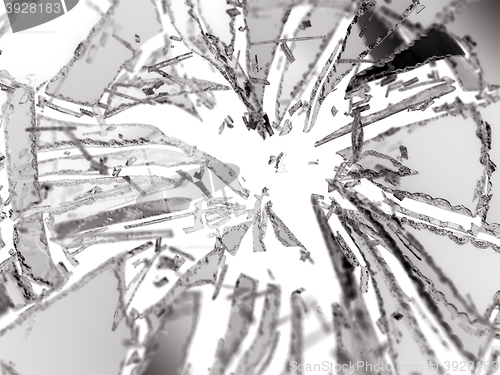 Image of Shattered or demolished glass Pieces isolated