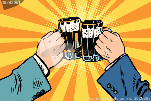 Image of toasting hands beer party poster