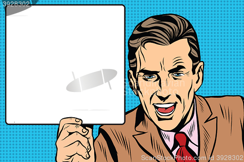 Image of Retro man with a poster pop art