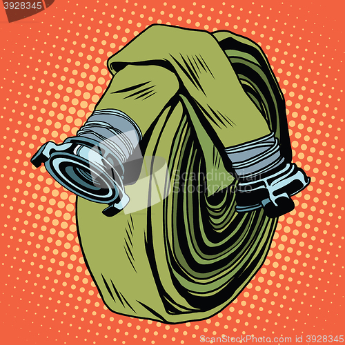 Image of Retro green fire hose