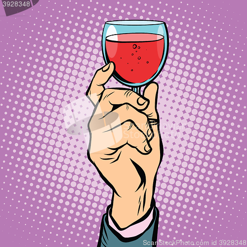 Image of Toast glass red wine pop art
