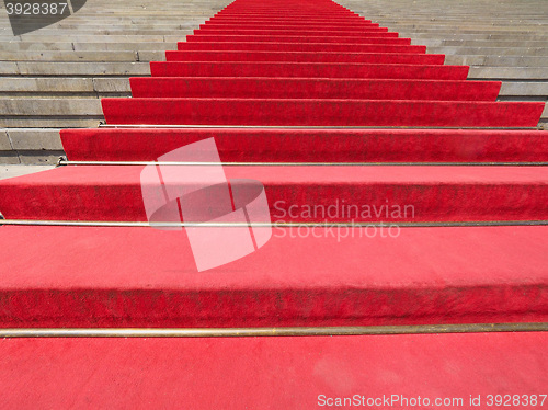 Image of Red carpet on stairway