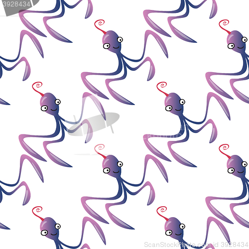 Image of Octopus character marine seamless pattern background