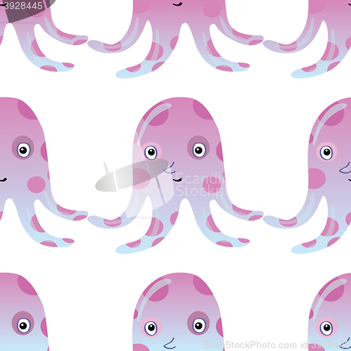 Image of Jellyfish or octopus marine seamless pattern background