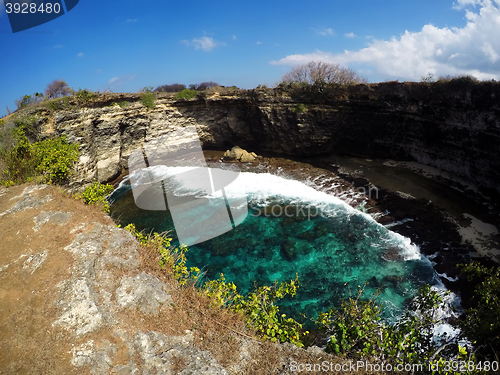 Image of tunnel crater coastline at Nusa Penida island