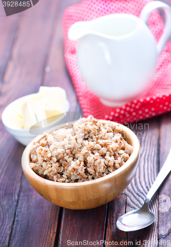 Image of buckwheat with milk and butter