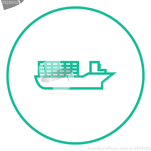 Image of Cargo container ship line icon.