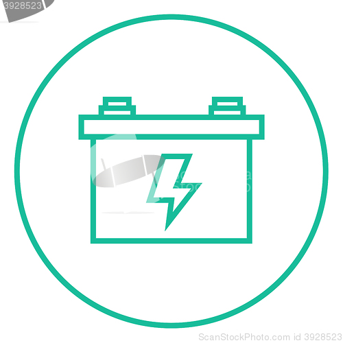 Image of Car battery line icon.