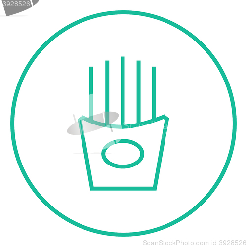 Image of French fries line icon.