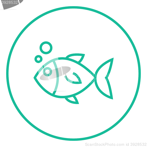 Image of Little fish under water line icon.