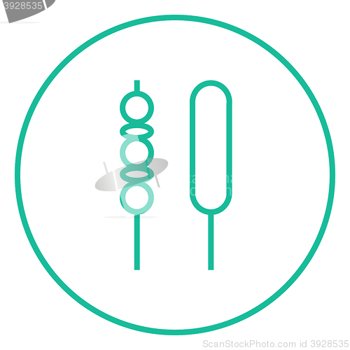 Image of Shish kebab line icon.