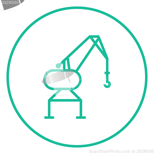 Image of Harbor crane line icon.