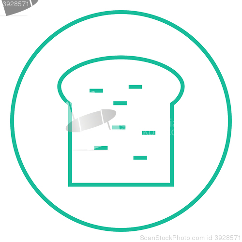 Image of Single slice of bread line icon.