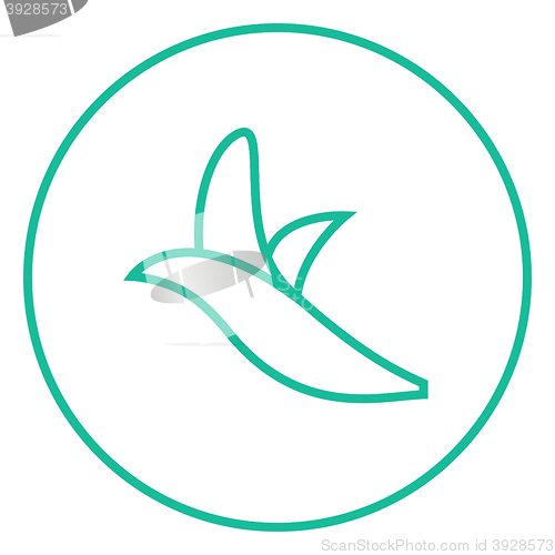 Image of Peeled banana line icon.