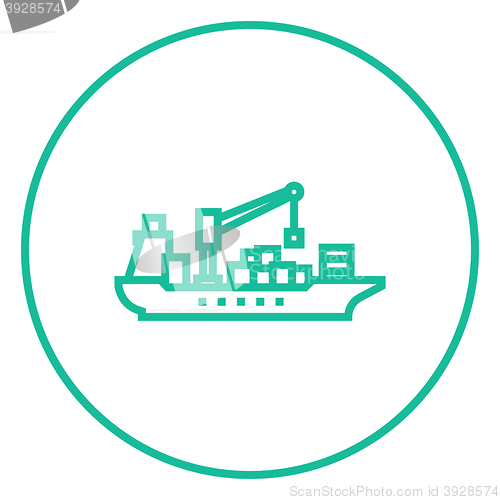 Image of Cargo container ship line icon.