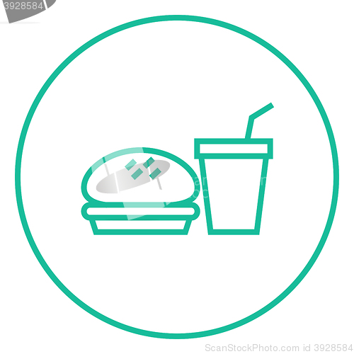 Image of Fast food meal line icon.