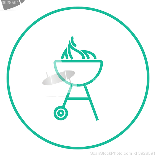 Image of Kettle barbecue grill line icon.