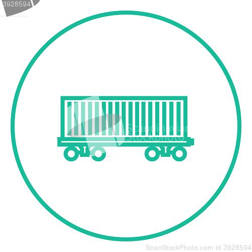 Image of Cargo wagon line icon.