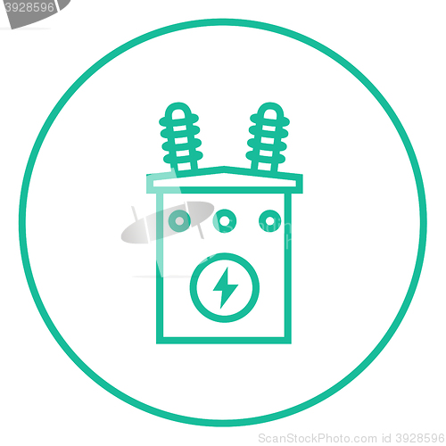 Image of High voltage transformer line icon.