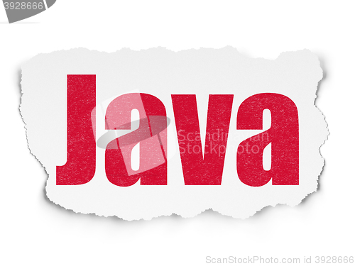 Image of Software concept: Java on Torn Paper background