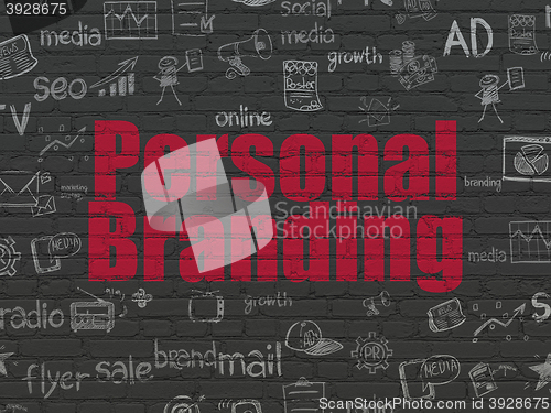 Image of Marketing concept: Personal Branding on wall background
