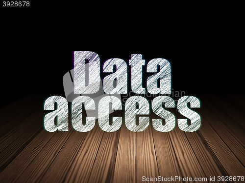 Image of Data concept: Data Access in grunge dark room