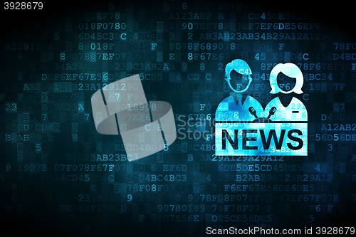 Image of News concept: Anchorman on digital background