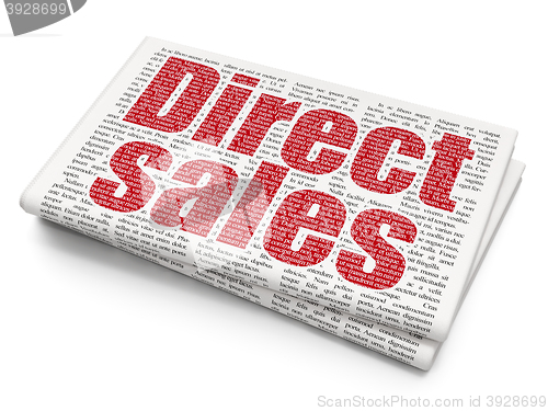 Image of Advertising concept: Direct Sales on Newspaper background