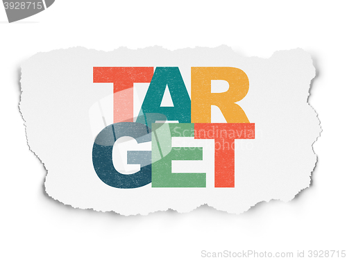 Image of Finance concept: Target on Torn Paper background