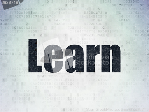Image of Studying concept: Learn on Digital Data Paper background