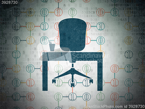 Image of Finance concept: Office on Digital Data Paper background