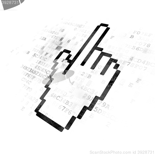 Image of Web design concept: Mouse Cursor on Digital background
