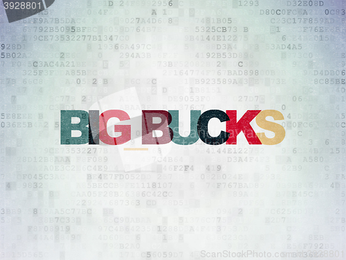 Image of Business concept: Big bucks on Digital Data Paper background