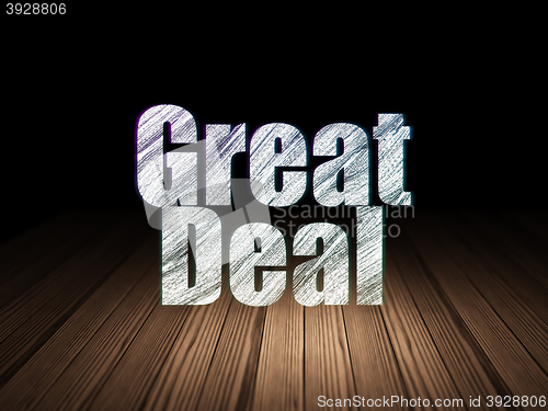 Image of Finance concept: Great Deal in grunge dark room