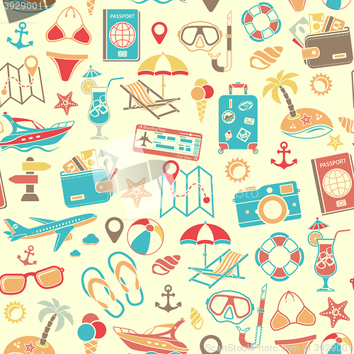 Image of Vacation and Tourism Seamless Pattern