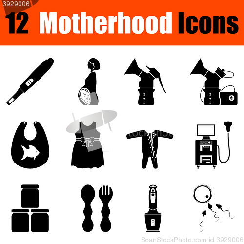 Image of Set of motherhood icons