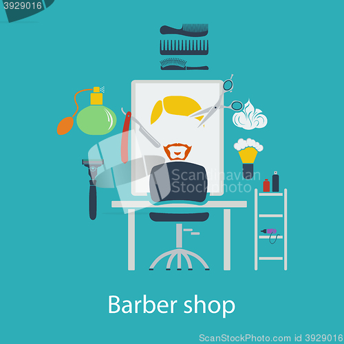 Image of Barber shop flat design