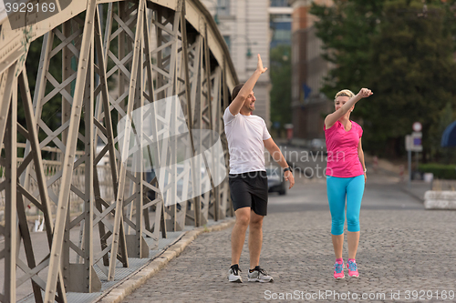 Image of couple congratulate and happy to finish