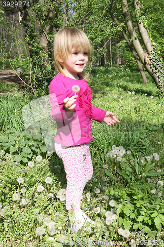 Image of Young girl playing in the park